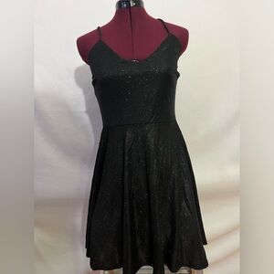 Windsor Black Sparkle Skater Dress Size Medium
